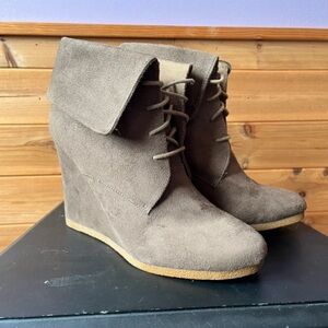 Mossimo Supply Co. Brown Wedge Ankle Boots